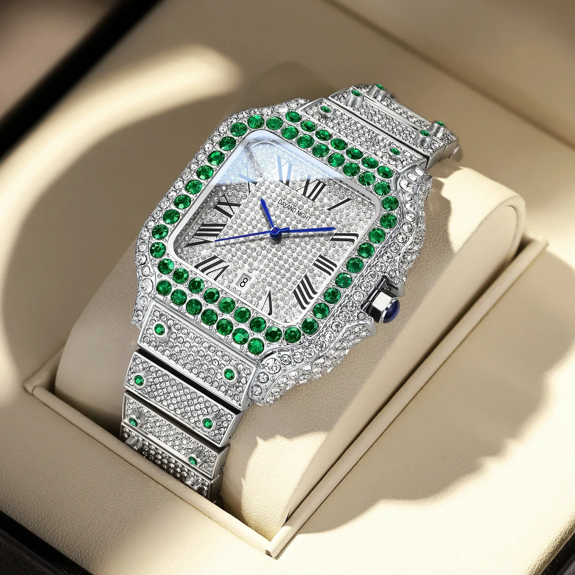 Luxury Full Moissanite Iced Out Watch | Men & Women’s Quartz Watch | Roman Numerals Party Clock | Passes Tester | Caratix - CaratixJewelry